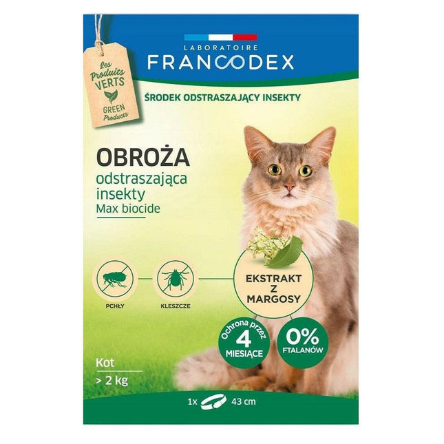 Francodex Repellent Collar - insect repellent collar for cats over 2kg (43cm).