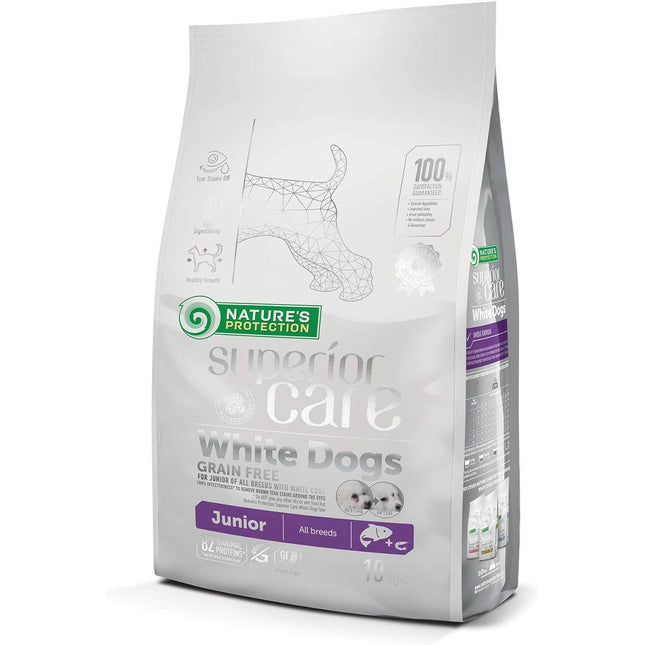 Nature’s Protection Superior Care White Dogs Junior All Breeds Salmon - food for puppies of white breeds, with salmon.