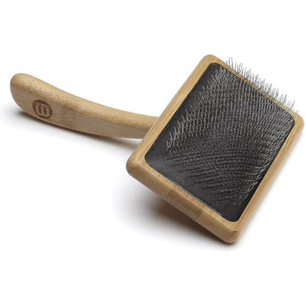 Mikki Bamboo Large Soft Pin Slicker - large bamboo poodle brush.