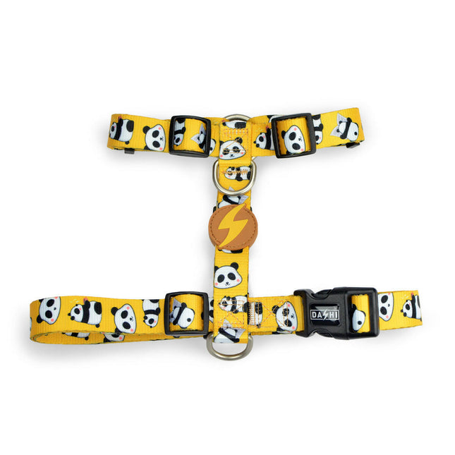 Dashi Snooze Back Harness - adjustable guard harness for dogs, panda pattern.