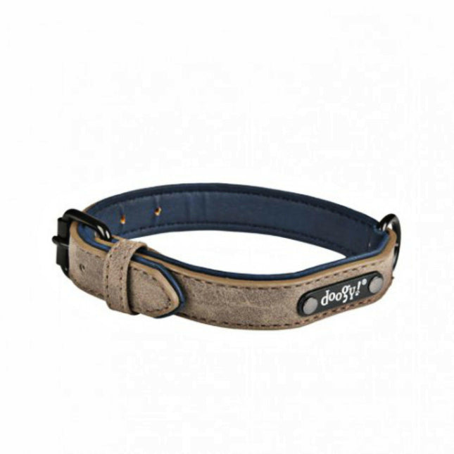 Doogy Simili Sweet - eco-leather collar for dogs, beige - Length:.
