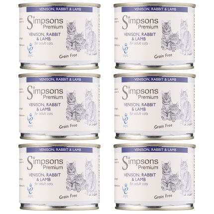 Simpsons Premium Cat Venison, Rabbit & Lamb - grain-free wet food for cats, venison, rabbit, and lamb