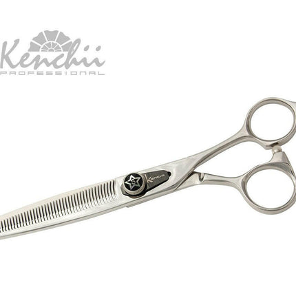Kenchii Five Star Offset Blenders - one-sided grooming thinning shears, 46 teeth with micro-serration