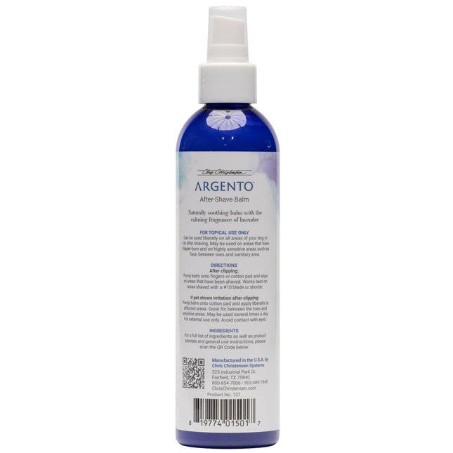 Chris Christensen Argento After Shave Balm - soothing balm for dog's skin after grooming, with colloidal silver and aloe vera.