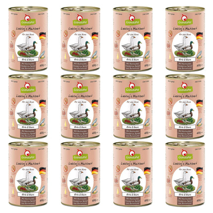 GranataPet Duck & Goose - grain-free wet dog food, duck and goose.