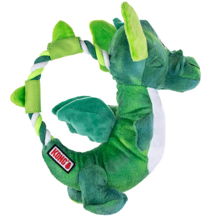 KONG Dragon Knots - plush dragon for dogs, toy with rope inside.