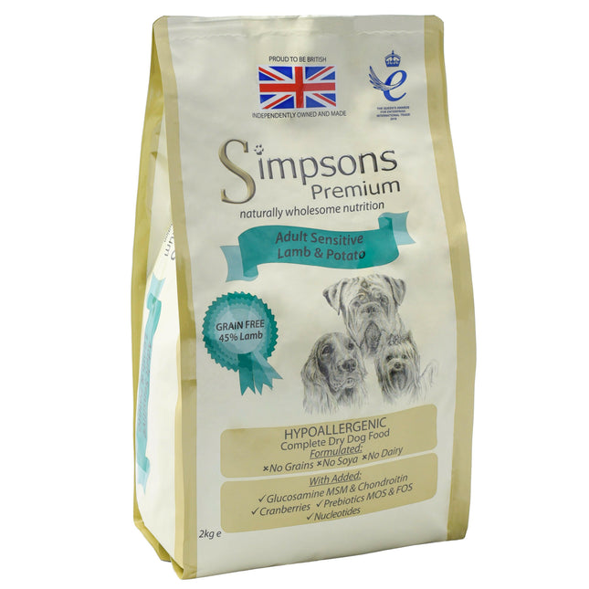 Simpsons Premium Adult Sensitive Lamb & Potato - dog food for sensitive dogs, lamb and potatoes.