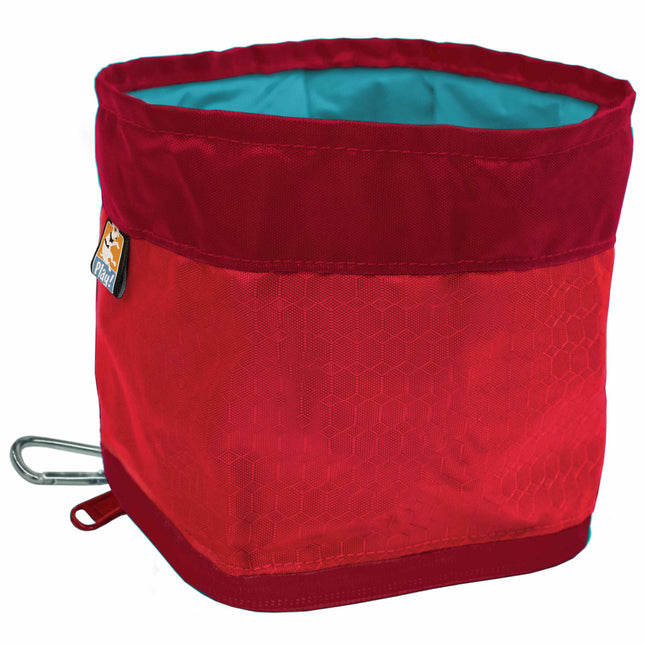 Kurgo Zippy Bowl Barn Red 1420ml - collapsible travel bowl for dogs.