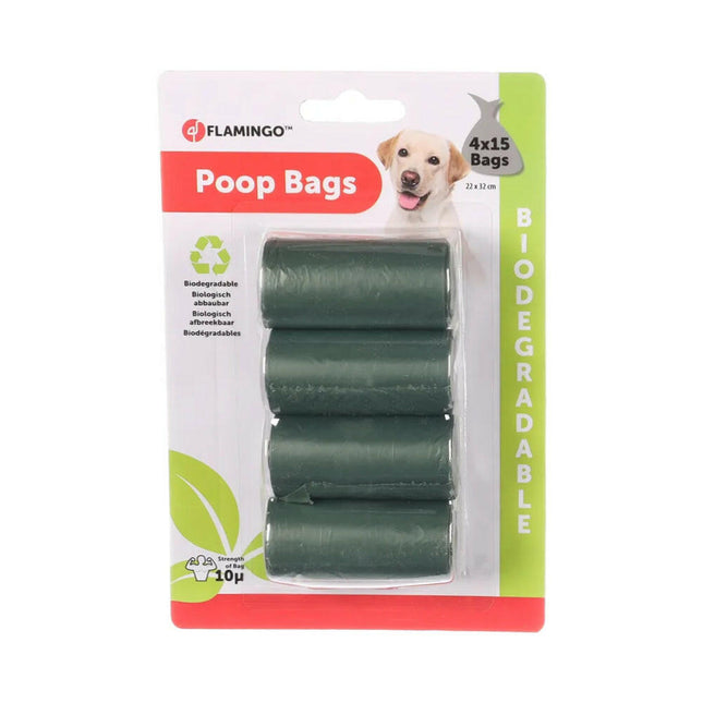 Flamingo Bio Poop Bags - biodegradable waste bags - 4 pieces.