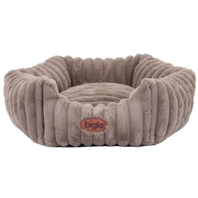 Biglo Cobe Hexagon Mokka - elegant and soft bed for dogs and cats, coffee color.