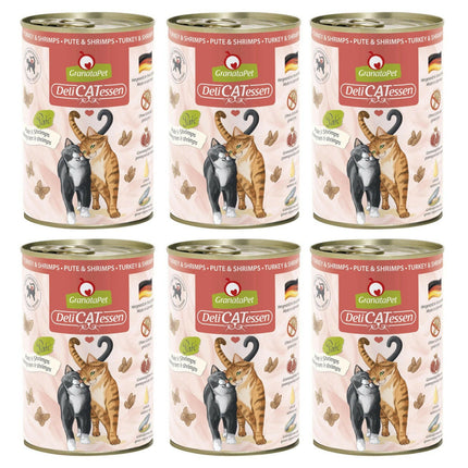 GranataPet DeliCatessen Turkey & Shrimps - grain-free wet food for cats, turkey and shrimp.