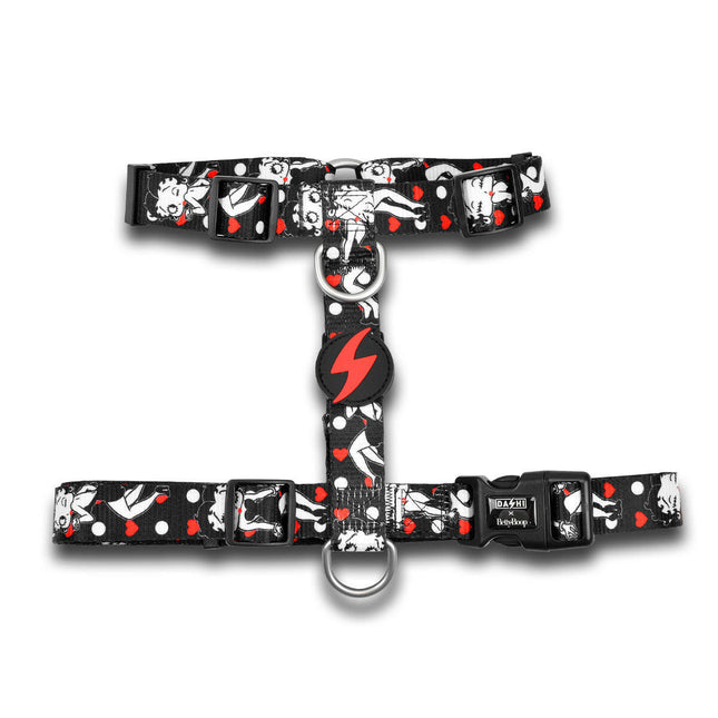 Dashi Classy Betty Back Harness - adjustable guard harness for dogs, Betty Boop pattern.
