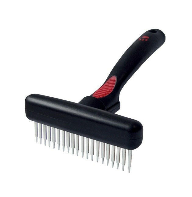 Ideal Dog telescopic slicker brush for dogs, with rotating, pneumatic (retractable) bristles.
