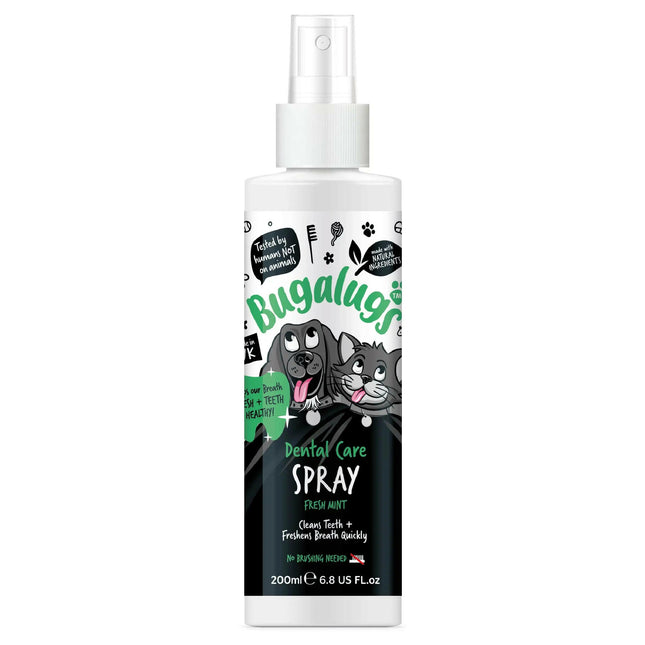 Bugalugs Dental Care Spray - dental spray for dogs and cats, no brushing required.