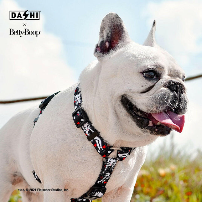 Dashi Classy Betty Back Harness - adjustable guard harness for dogs, Betty Boop pattern.