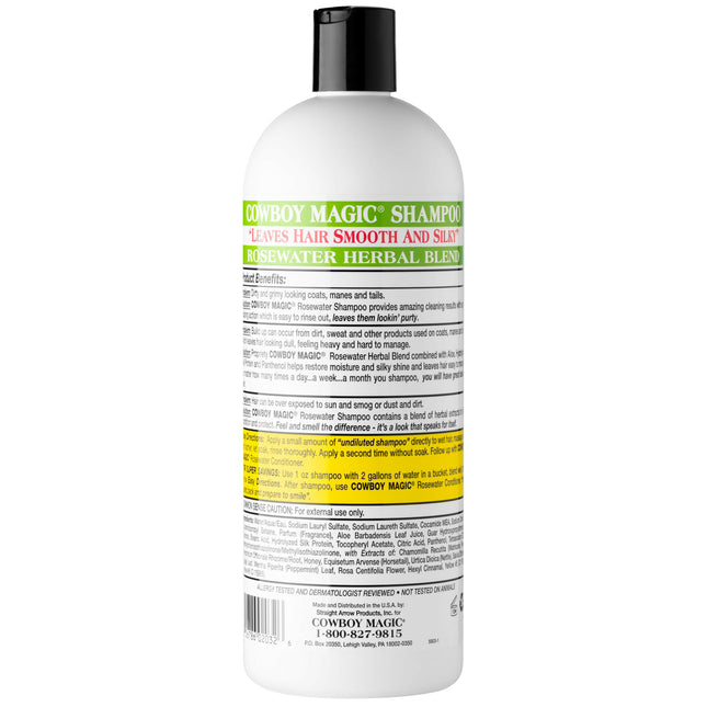 Cowboy Magic Rosewater Shampoo - universal shampoo for all types of coats for dogs and horses.