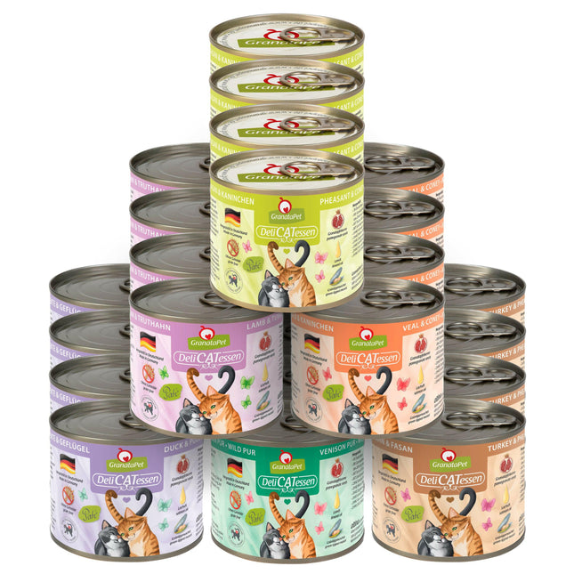 GranataPet DeliCatessen Fish-Free Cat Food Set - Grain-Free Wet Cat Food, Mix of 6 Flavors, Set of 2.