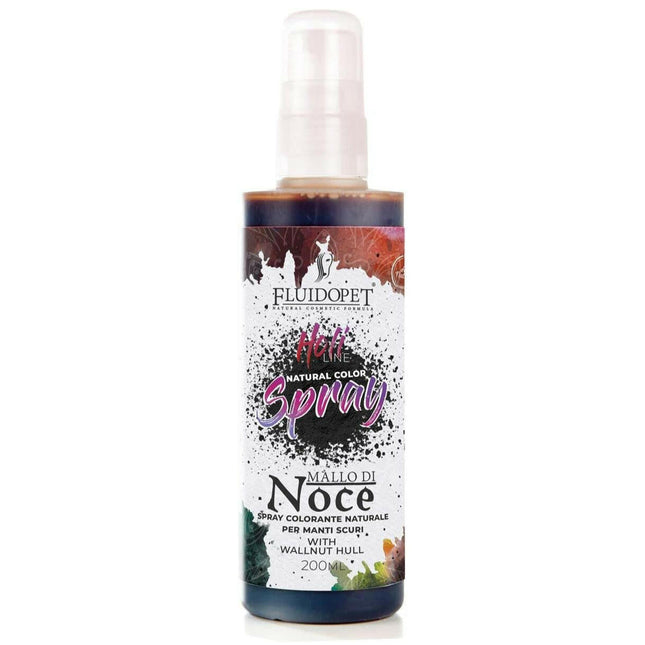 FluidoPet Holi Line Walnut Shell Spray - nourishing spray for dark fur.