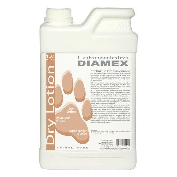 Diamex Dry Lotion Spray - dry shampoo for fur, no rinse, with lemon oil.