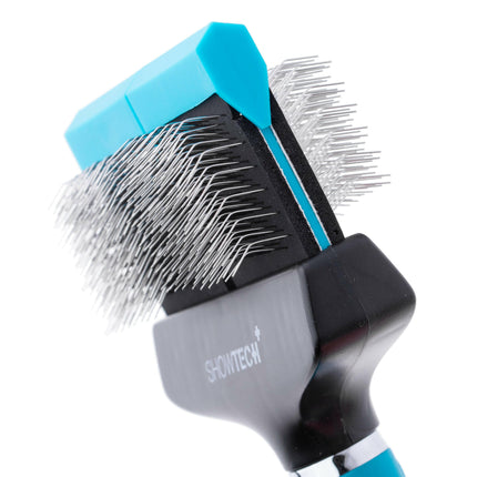 Show Tech Flex Groom Professional Slicker Firm - double-sided and flexible poodle brush, firm - Large.