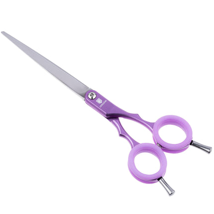 Jargem Asian Style Light Straight Scissors - very lightweight, straight scissors with colorful rings, for Korean-style grooming..