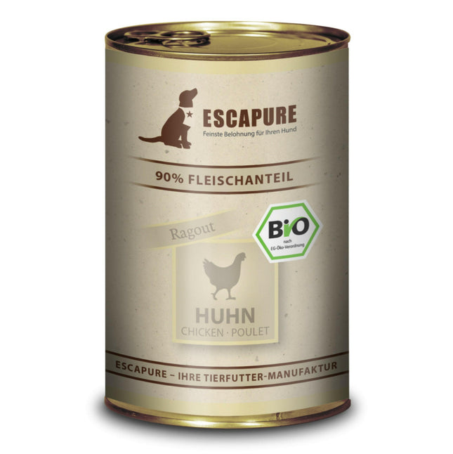 Escapure Chicken Organic - ecological, wet food for dogs, chicken with vegetables and herbs.