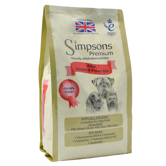 Simpsons Premium Adult Chicken & Rice - food for adult dogs, chicken and rice.
