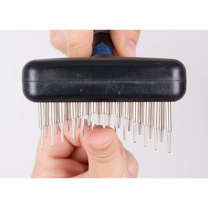 Show Tech Double Row Twist & Cling Rake - double-row rake for dogs, pneumatic and rotating pins.