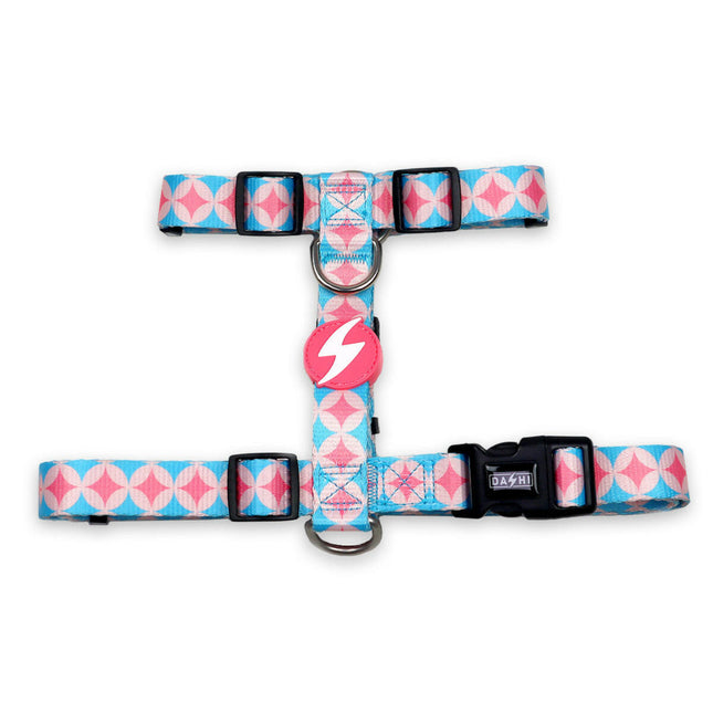 Dashi Back Harness - adjustable guard harness for dogs, colorful mosaic pattern.