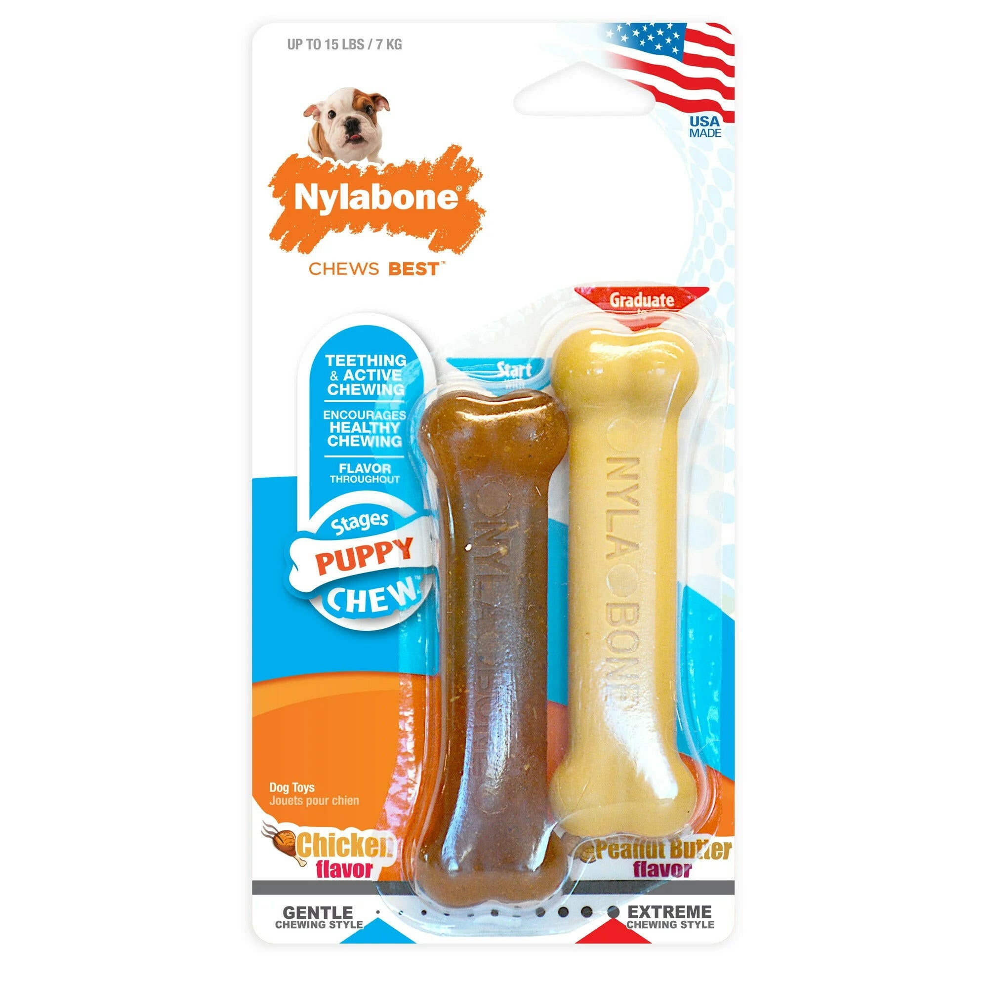 Nylabone Puppy Twin Pack teething chew toys for puppies