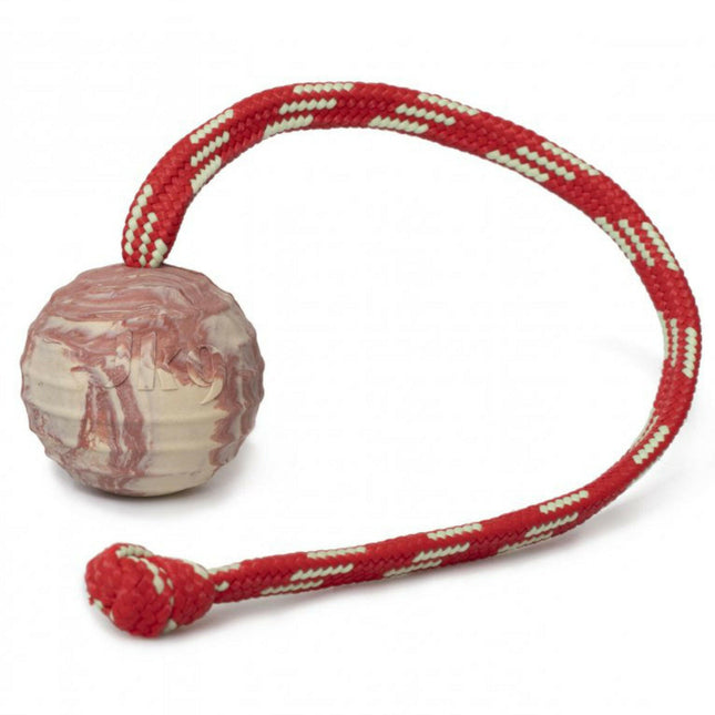 Julius K9 Natural Rubber Ball Line - rubber ball with a rope for dogs.