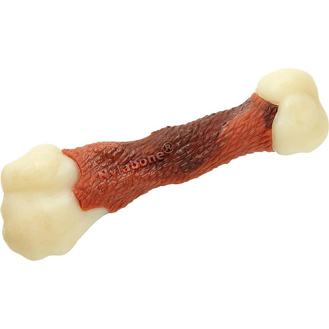Nylabone Extreme Femur Beef - chew toy shaped like a real bone for dogs, infused with beef flavor.