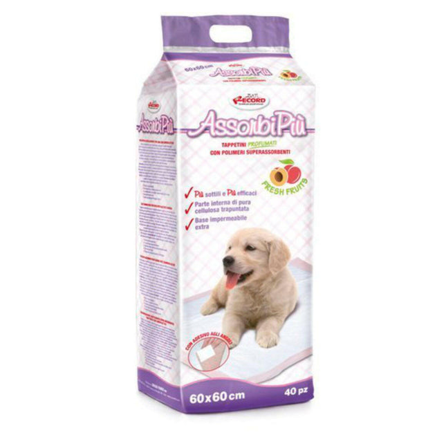 AssorbiPiu Fresh Fruits Puppy Pads - training pads for puppies, with adhesive strips, fruit-scented - 40 pieces.