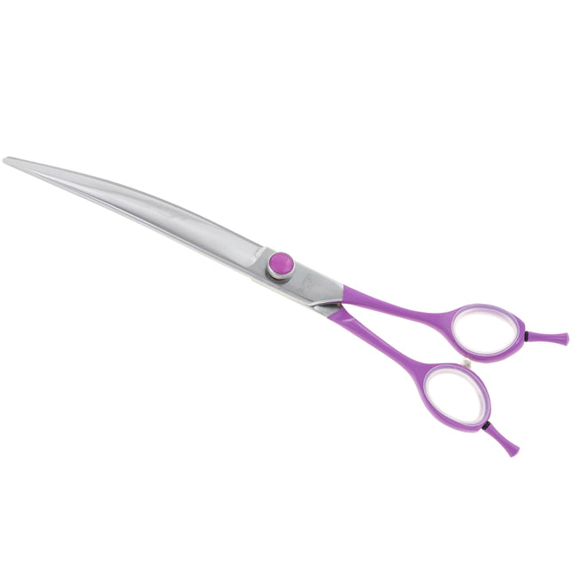 Geib Gator Gear Curved Scissors - lightweight grooming scissors with micro-serration, curved.