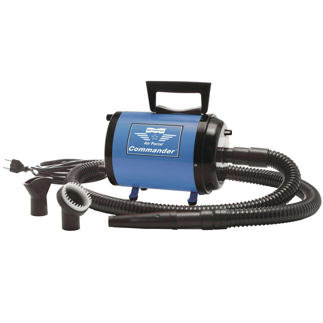 MetroVac Air Force Commander Blue - powerful and convenient table dryer with adjustable airflow and metal housing.