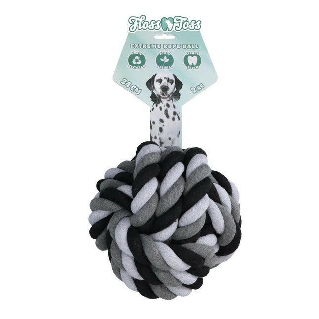 Holland Dental Floss Toss Extreme Rope Ball - massive ball for large dogs, made of dental floss rope.