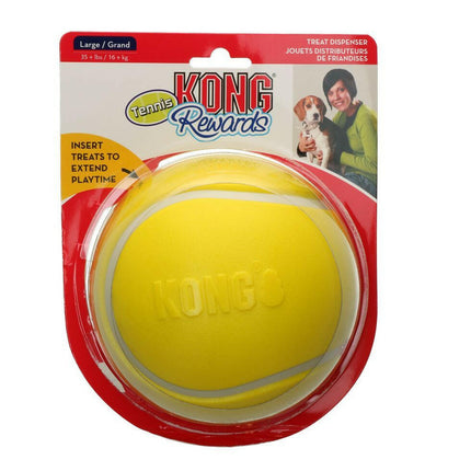 KONG Rewards Tennis Ball - treat ball for dogs, rubberized, hard.