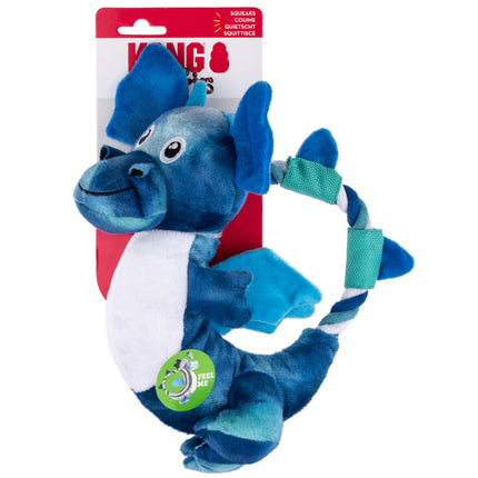 KONG Dragon Knots - plush dragon for dogs, toy with rope inside.