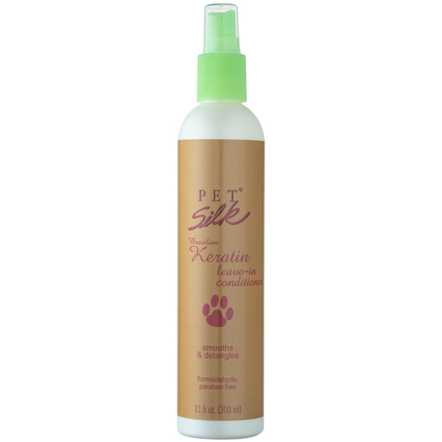 Pet Silk Brazilian Keratin Leave-In Conditioner - moisturizing and shining fur conditioner with keratin, rinse-free spray.