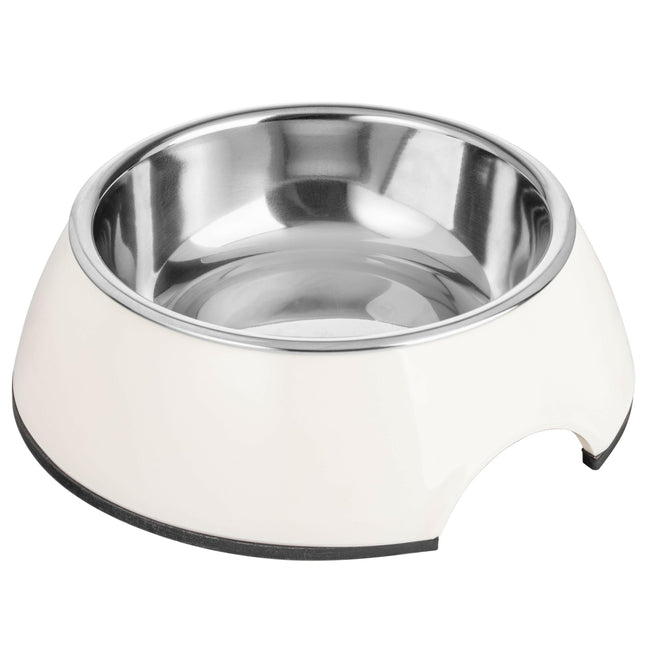 Flamingo Royal Round Bowl - non-slip bowl for dogs and cats made of melamine and stainless steel.
