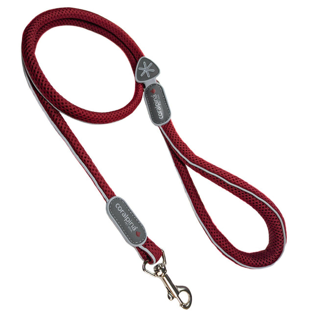 Coralpina Cinquetorri Leash Wine - lightweight mesh dog leash in cherry color.