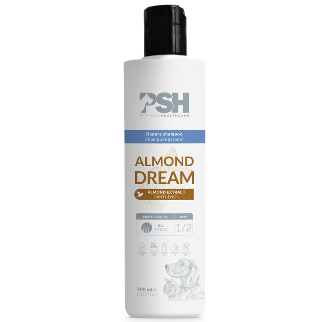 PSH Daily Beauty Almond Dream Shampoo - protective and moisturizing shampoo for dog and cat fur, with almond oil.