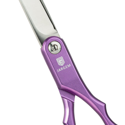 Jargem Asian Style Light Curved Scissors - very lightweight, curved scissors with colorful rings, for Korean-style grooming..
