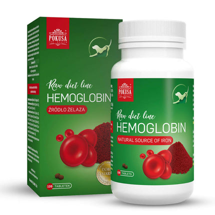 Pokusa RawDietLine Hemoglobin 120tbl. - supplement to address iron deficiencies in dogs and cats.