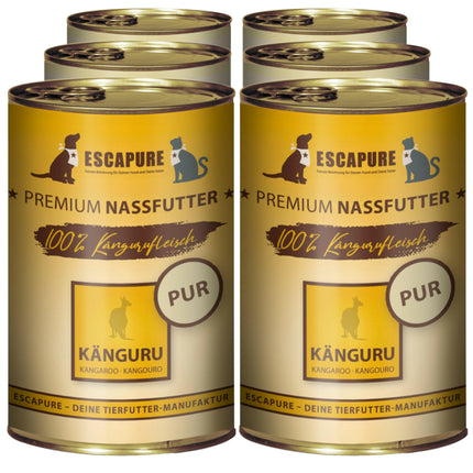 Escapure Kangaroo Pure - wet food for dogs and cats, 100% kangaroo meat.