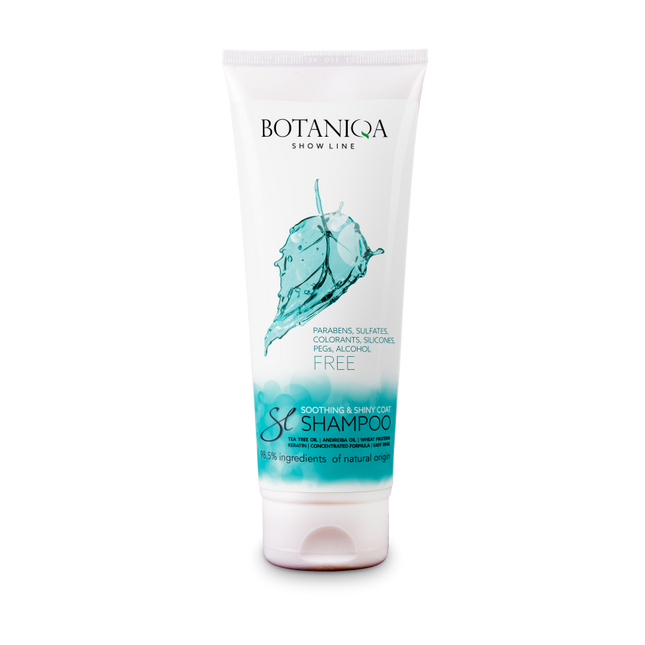Botaniqa Show Line Soothing & Shiny Coat Shampoo - shampoo for very sensitive, grooming-irritated skin of dogs.