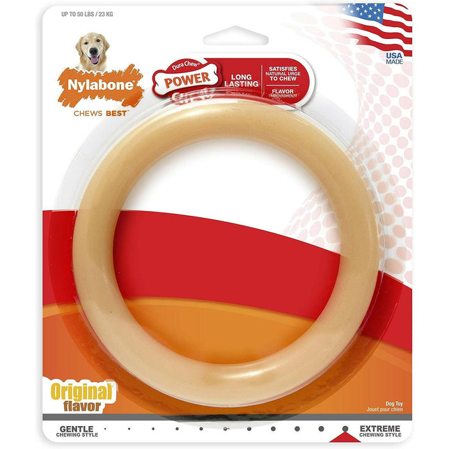 Nylabone Dura Chew Ring Original - durable chew ring for dogs, chicken flavor.