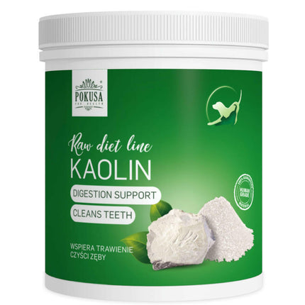 Pokusa RawDietLine Kaolin - natural kaolin clay for dogs and cats, supportive for diarrhea, poisoning, and dental cleaning..
