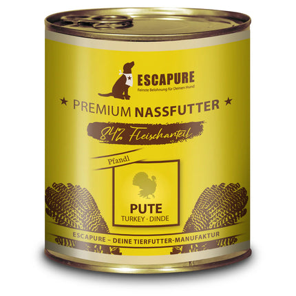 Escapure Pate Turkey - wet food for dogs, turkey with vegetables, 84% meat