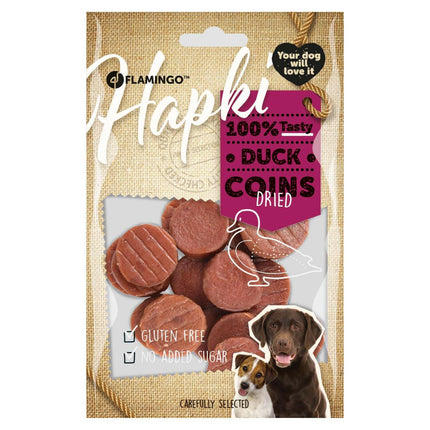 Flamingo Hapki Duck Coins - dog treats, duck slices.